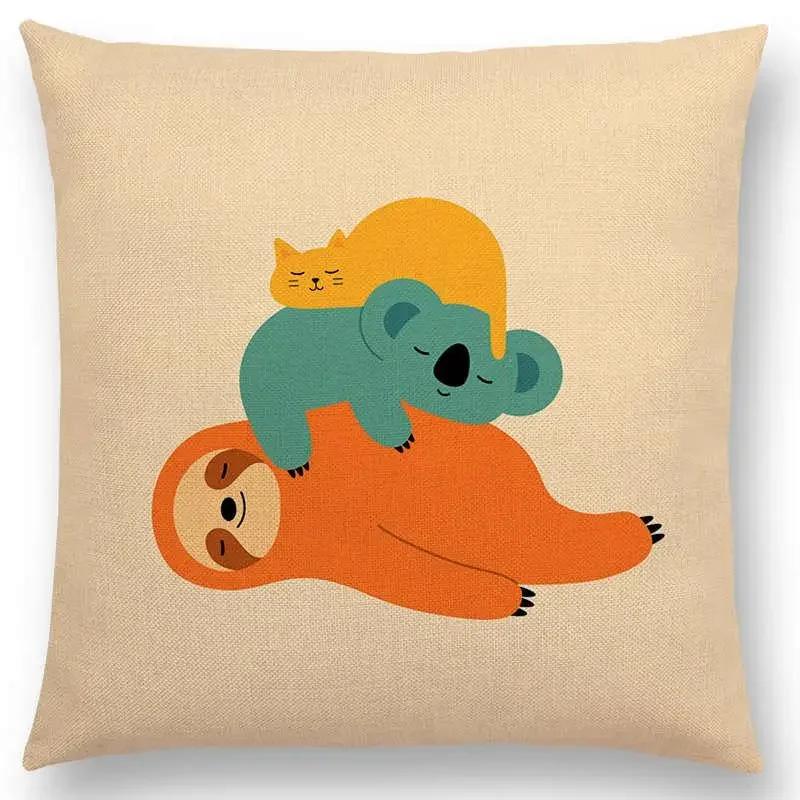 Latest Cartoon Animals Interesting Deer Panda Sheep Bulldog Chameleon Colourful Cushion Cover Car Sofa Throw Pillow Case