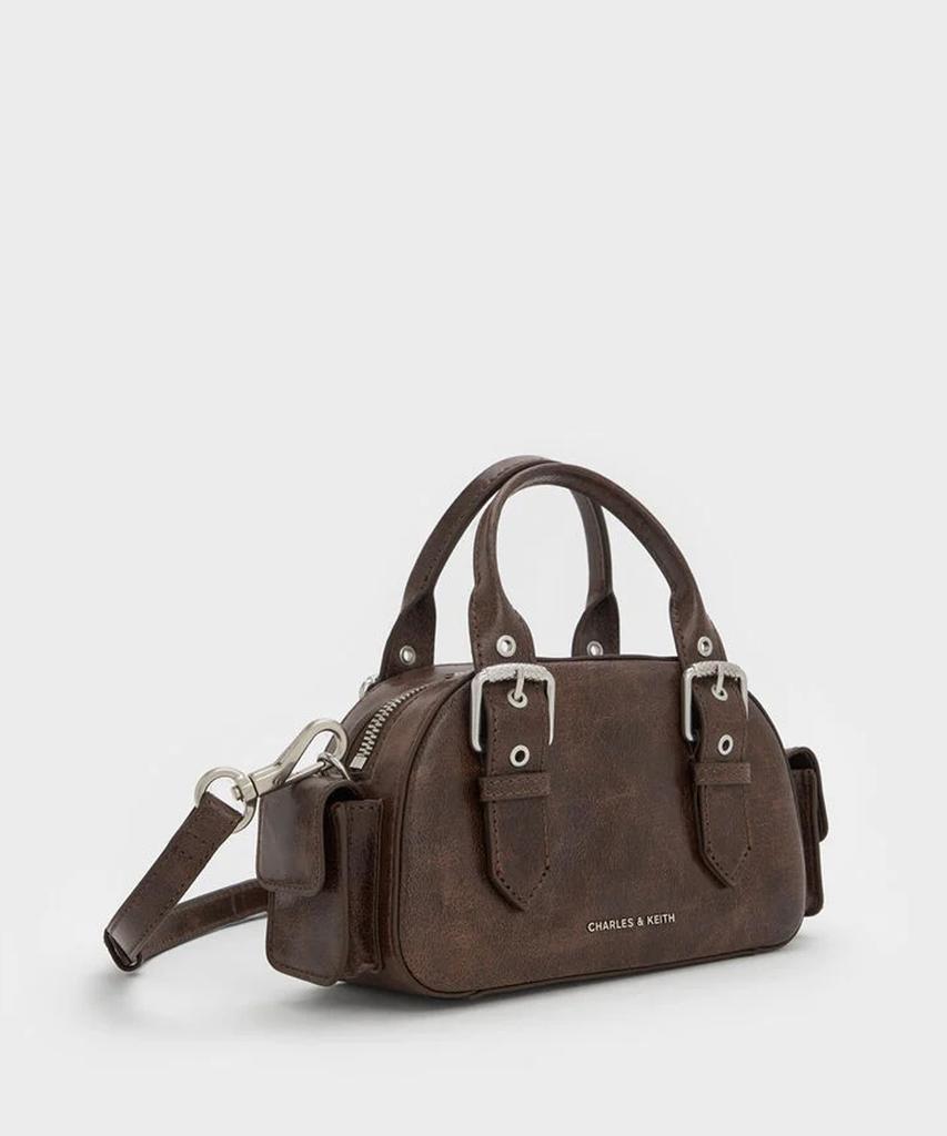 Charles & Keith Blaze Buckle Strap Side Pocket Bowling Bag 2 Colors Ck2-30770735