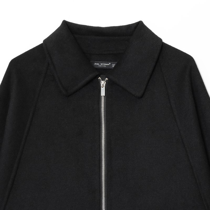 Kaslead New Women clothes Western Style Fashion Simple and Versatile Blended Zip-up Outerwear 8491245