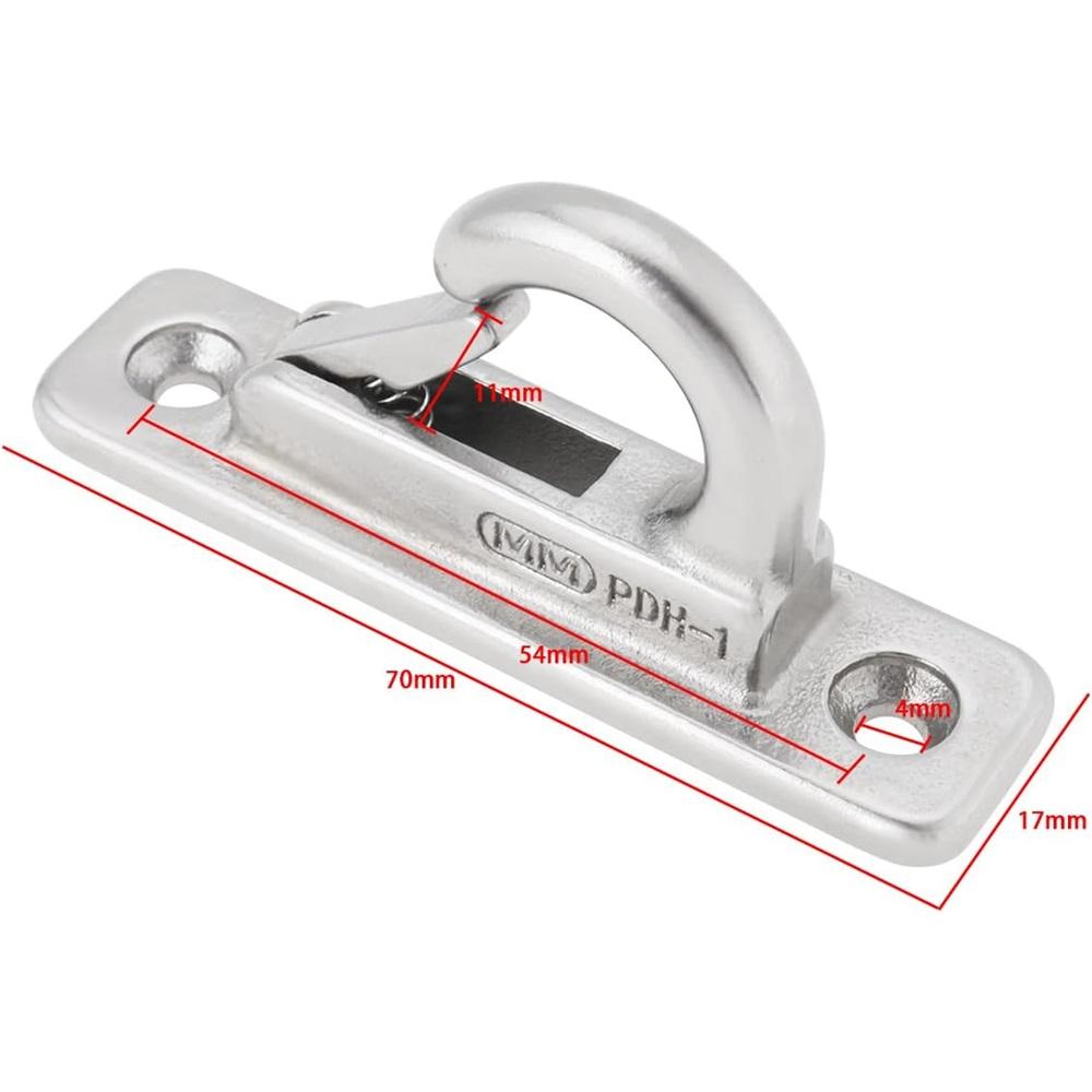 4pcs Marine Fending Hooks 304 Stainless Steel Boat Fender Hooks Marine Hooks Boat Hooks Spring Hooks For Boats Trailers, 70x17mm