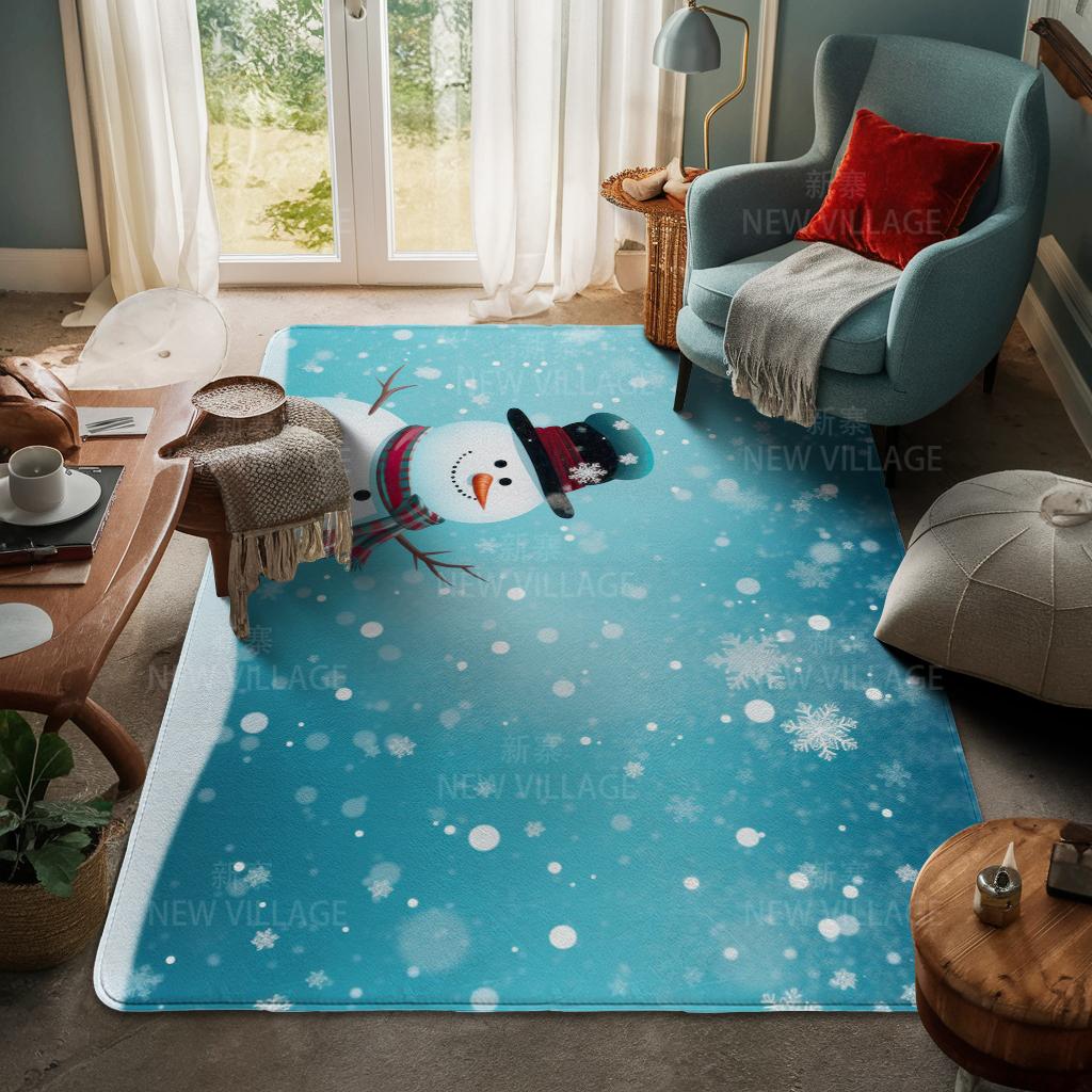House Entrance Carpet Home Door Mat Living Room Bath Foot Bathroom Non-slip Water Absorption Rugs Bath Merry Christmas Winter