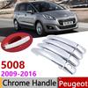 Pro Peugeot 5008 2008~2016 Chrom Kryt kliky dveří Autodoplňky Samolepky Sada ozdob 2009 2010 2011 2012 2013 2014 2015