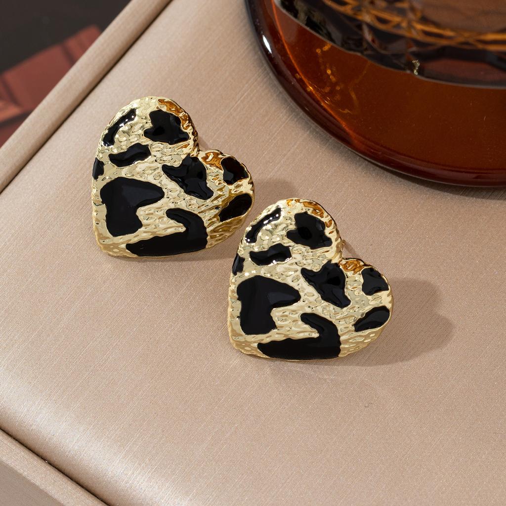 Bohemia Style Leopard Print Pattern Irregular Stud Earrings for Women Trendy Accessories Valentine's Gift Jewerly Wholesale