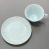 Mino-Keramik Kaffeetasse Teller Kasumi blau und weiß 589-13
