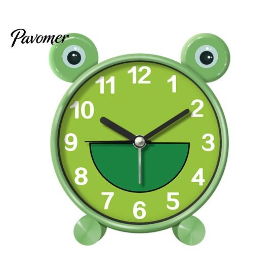 Kids Room Clock Cartoon Animal Alarm for Students, Non-Ticking Quiet Movement Silent Table Clock, Battery Operated Desk Home Bedroom A