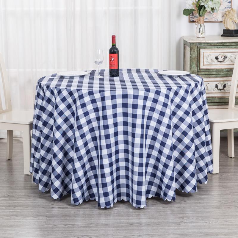 Modern Plaid Table Cloth Polyester Round Tablecloth For Tea Table Dinning Cover Home Decor