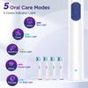 Rotating Electric Toothbrush for Adults 5 Cleaning Mode USB Rechargeable Sonic Toothbrush With 4pcs Replace Heads Smart Timer
