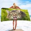 Cat Print Microfiber Lightweight Beach Towel, Soft Beach Blanket Fast Dry Super Absorbent Beach Towels for Adults and Kids