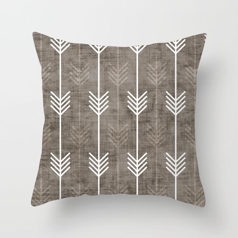 Nordic Simple Black and White Geometric Pillowcase Casual and Fashionable Fabric Home Bedside Sofa Waist Cushion Cover