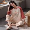 Duolamei Women's Pure Cotton 3/4 Sleeve Pajama Homewear Set