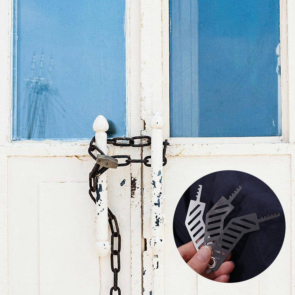 3Pcs/Set Multifunctiona Comb Lock Picks Stainless Steel Comb Lock Picking Kit  Outdoor