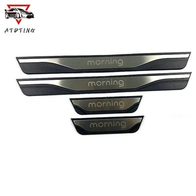 For Kia Morning 2017 2018 2019 2020 2021 2022 Stainless Steel Door Sill Cover Protector Scuff Plate Car Accessories Styling Trim