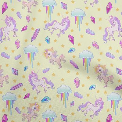 Cotton Flex Pale Yellow Fabric Kawai Diy Clothing Quilting Fabric Print Fabric By Yard 40 Inch