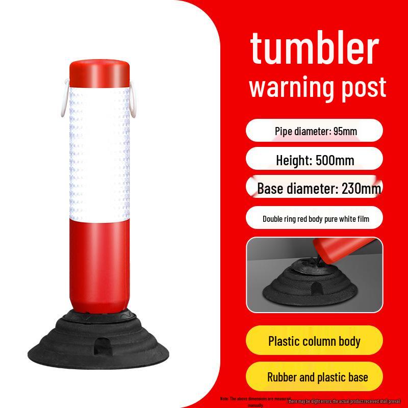 Reflective Elastic Road Barrier Post - Anti-Collision, Detachable, 80cm