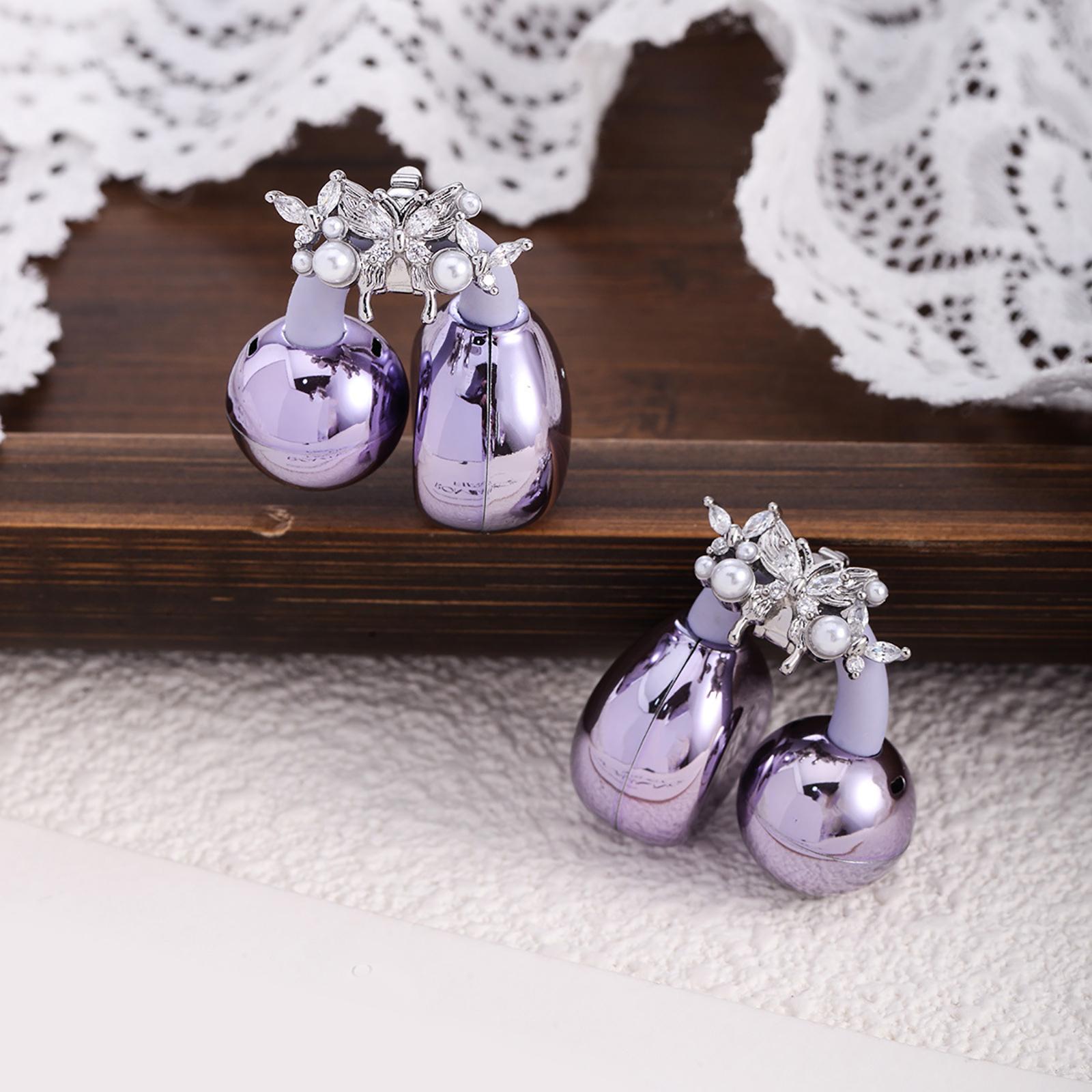 

Elegant Pearls Butterfly Crystal Earphone Decor Secure Universal Compatibility Electroplated Coppers Material 1