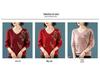 Happy Mother-in-law V-neck Red Knitwear with Handmade Sequin Embroidery - Slimming and Age-Reducing Top for Spring and Autumn