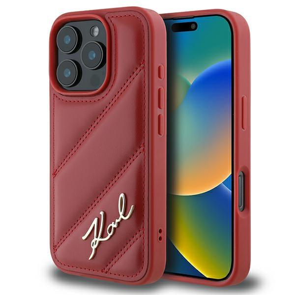 Karl Lagerfeld KLHCP16LPQDSMGR iPhone16 Pro 6.3" Red/red Hardcase Quilted Signature