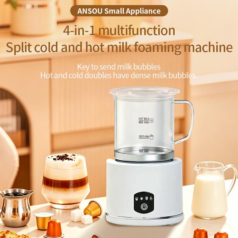 Electric Glass Milk Frother with Heating Function for Thick Froth