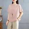 2025 Summer Plus Size T-Shirt Women Short Sleeve O-Neck Cotton Short Loose Tops Tees