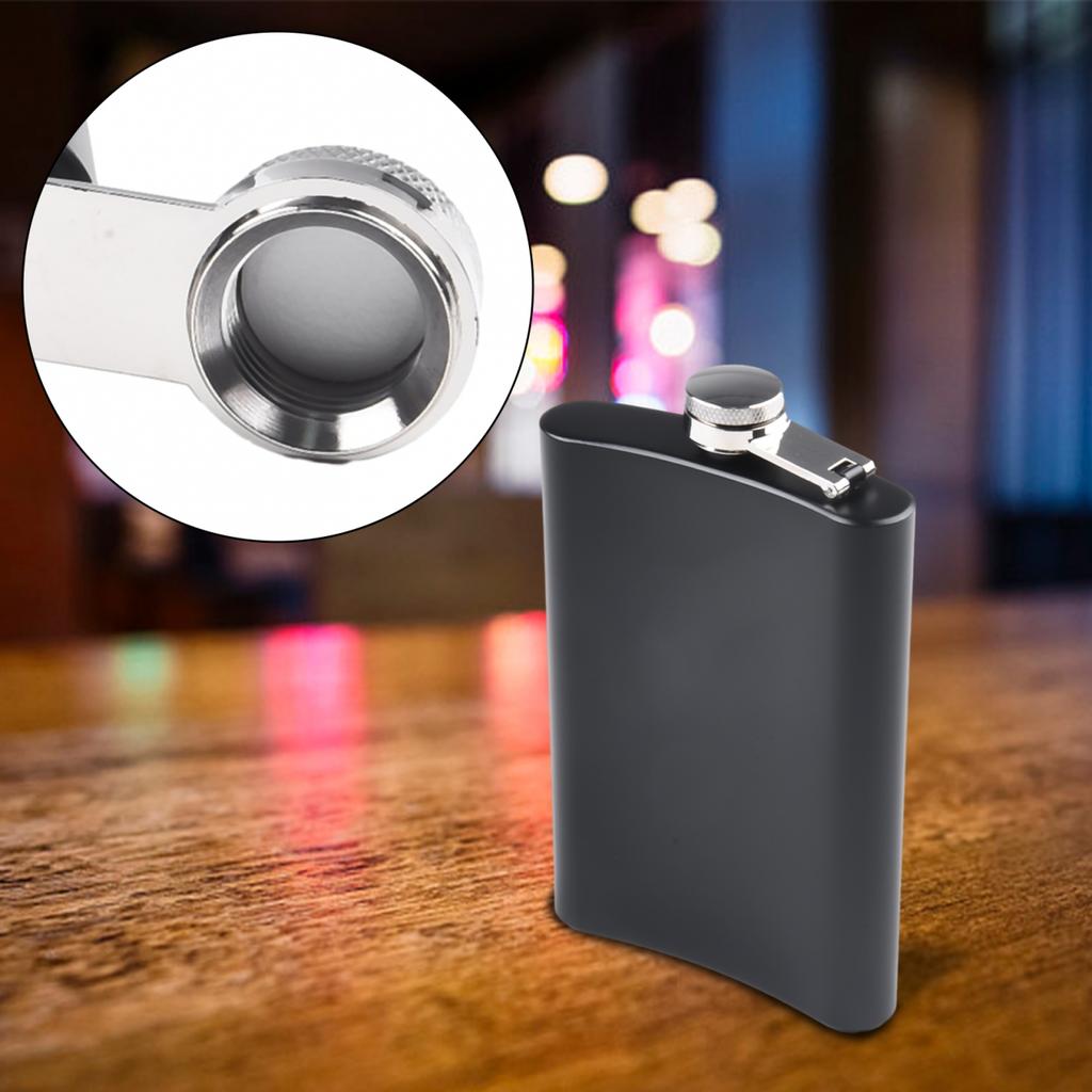 Hiking Other Spirits Flask Portable Small Wine Jug 7-12oz Black Black Matte