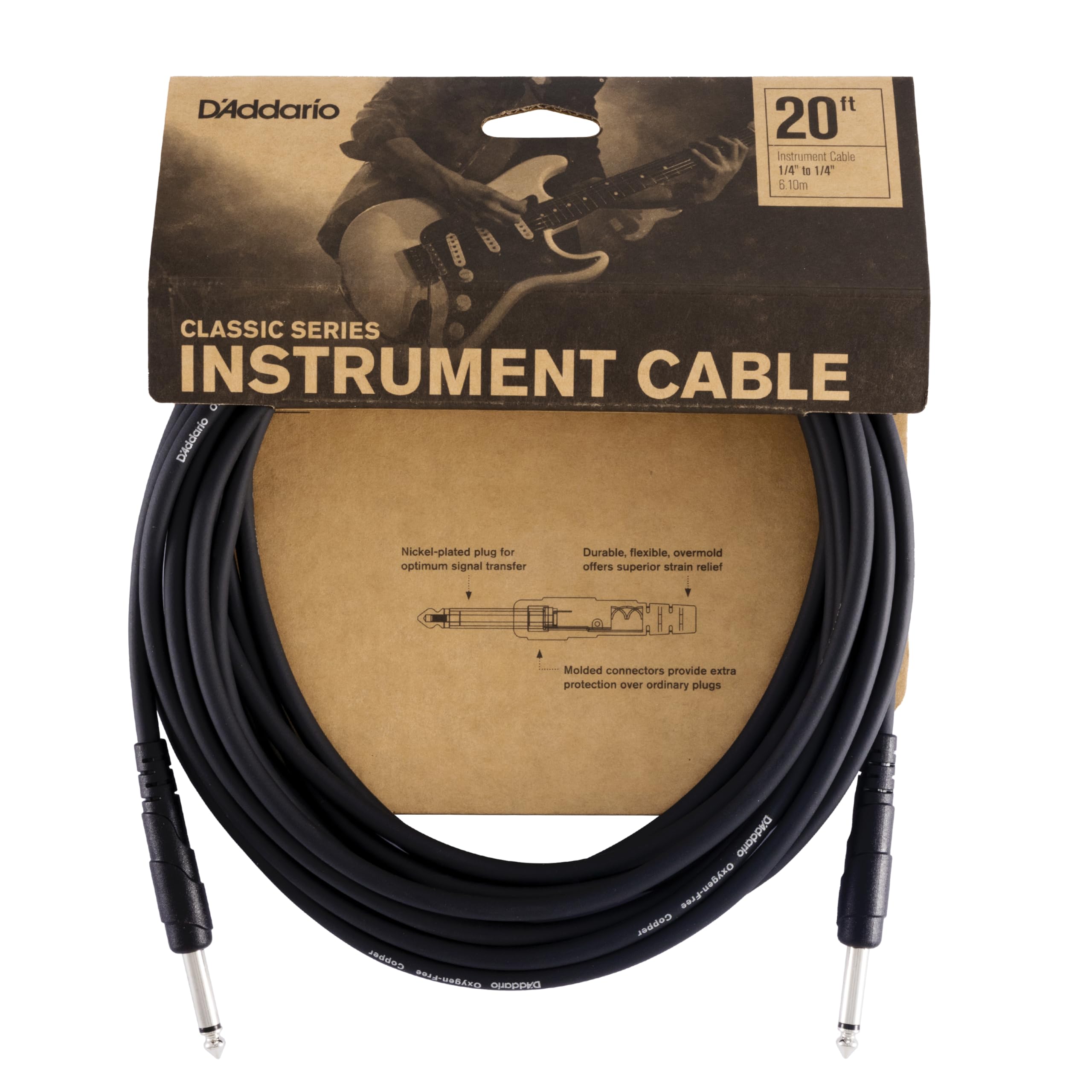 

Экранированный кабель Classic Series Инструментальный кабель D Addario (Гитарный щит) PW-CGT-20 (6,1 м СС) []