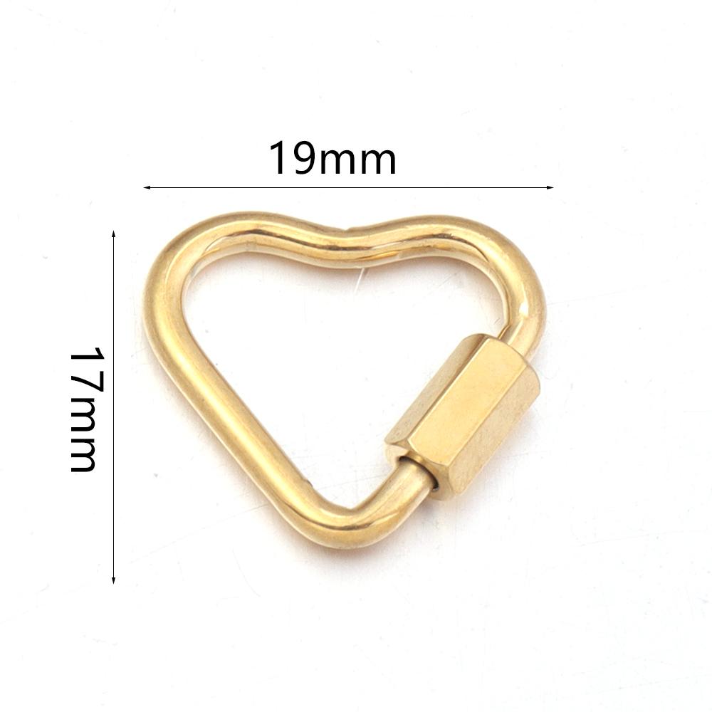 2pcs/lot Stainless Steel Screw Clasps Oval Heart Shape Carabiner Lock Clasp For Jewelry Connector Fastener DIY Keychain Supplies
