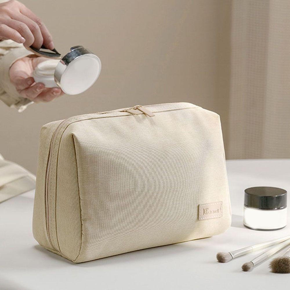 Solid Color Cosmetic Storage Bag Waterproof Toiletry Wash Bag Zipper Makeup Bag  Girls