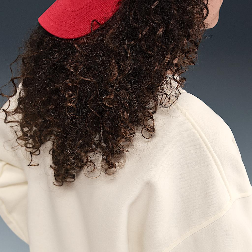 Nike Sweatshirt Solid Color Crew Neck Long Sleeve Kids Tops White FD2923-047