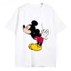 MINISO Disney Mickey and Minnie Print Couples T-shirt For Men Women Cotton Short Sleeve O-neck Tees Summer Casual Oversized Tops