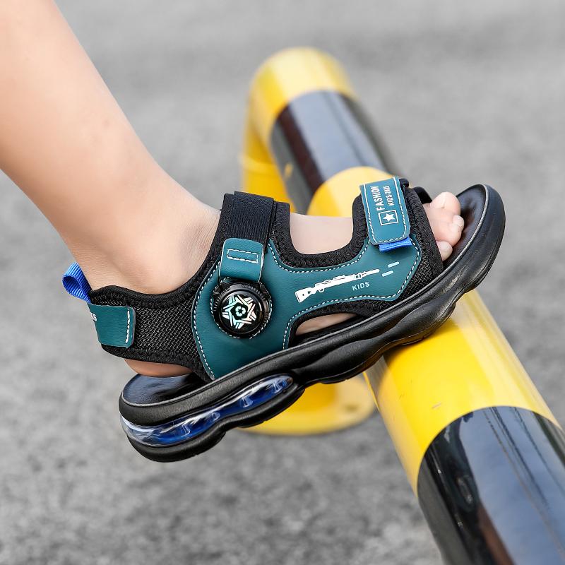 32-42 Children's Summer Large Breathable Fashion Velcro Air Cushion Casual Sandals Beach Shoes