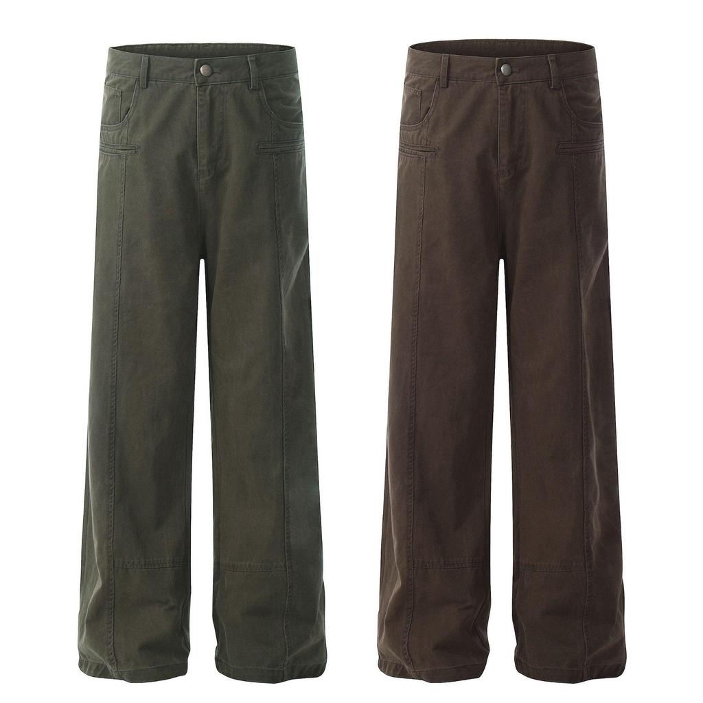 GTS Vintage Retro Prané Americké Montérky - Kolekce Podzim 2024, Čistá Bavlna, Volný Rovný Střih.