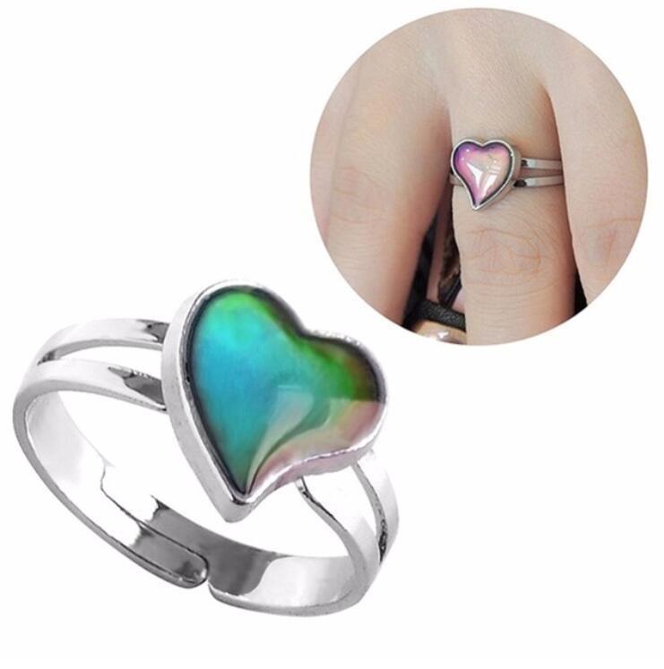 Adjustable Vintage Changing Color Heart Shaped Feeling Mood Ring Temperature Adjustable Vintage Changing Color Heart Shaped Feeling Mood Ring Temperature