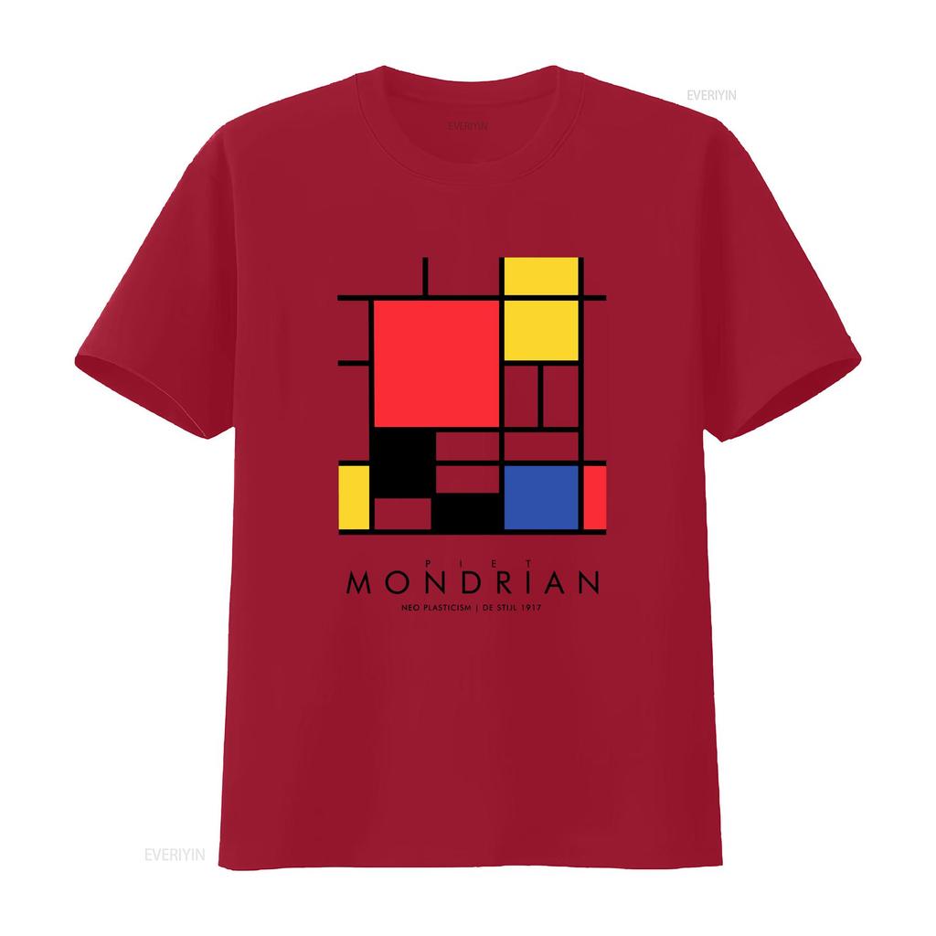 Piet Mondrian Inspired T Shirt Abstract Art Modern Geometric Design Top Minimalist Fashion Vintage Washed Graphic