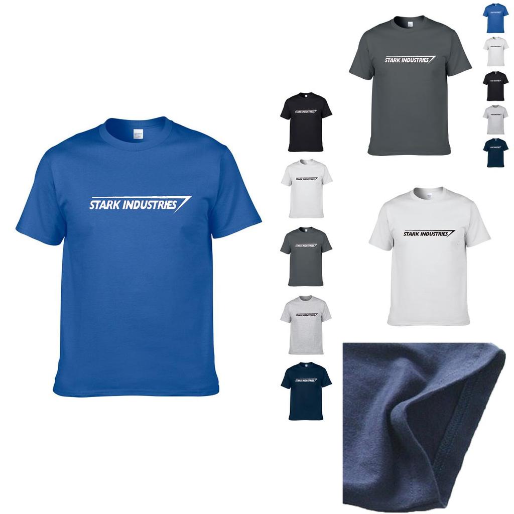Premium Cotton Blend Iron Man Stark Industries Short Sleeve T-shirt For Avengers Fans