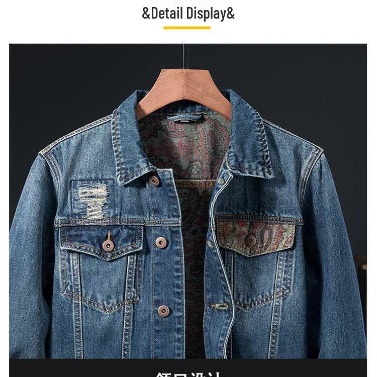 2025 Men's Loose Casual Denim Jacket for Spring and Autumn - Teenager Workwear Shirt Top