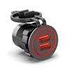 Car Dual USB Charger Smart 12-24V Touch Switch 5V 4.8A Output Mobile Phone GPS Fast Charging Motorcycle Waterproof Dustproof