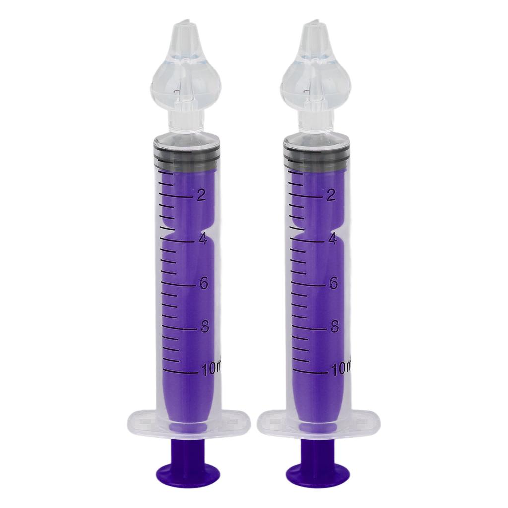 2pcs Syringe Baby Nasal Irrigator 10ml Silicone Reusable Washable Infant Nasal Rinsing Device