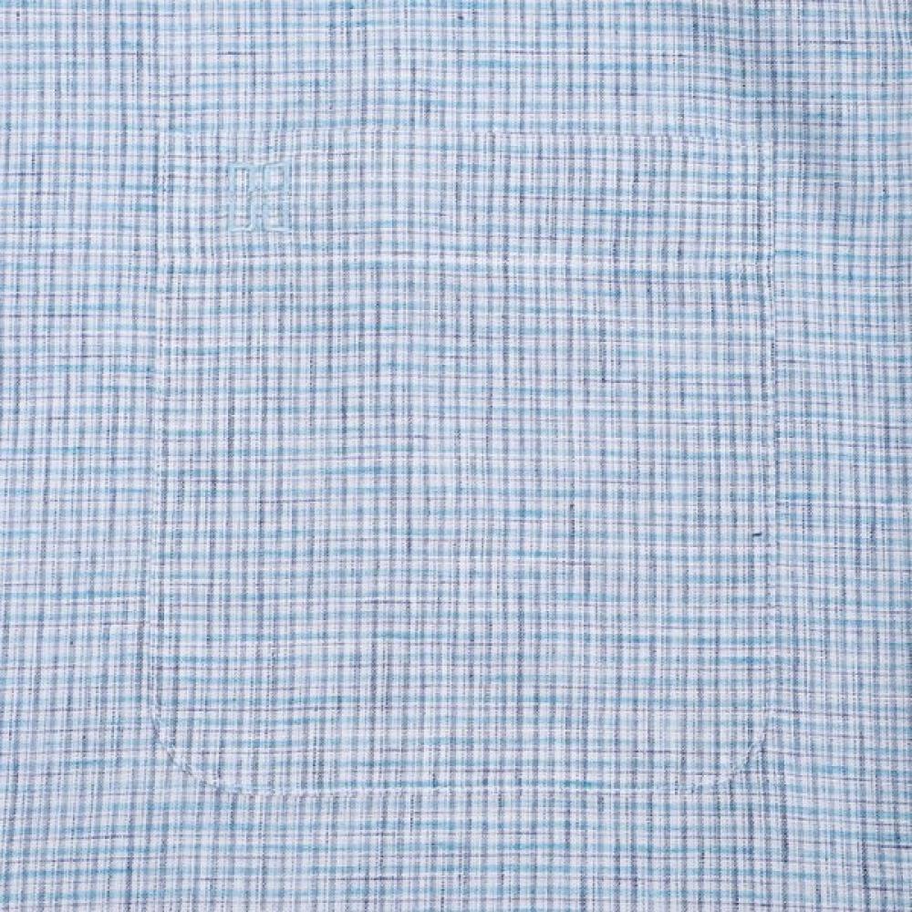 Daks Men S Linen Blend Micro Pattern Regular Fit dreSS Shirt dmS3Shdl122b1 