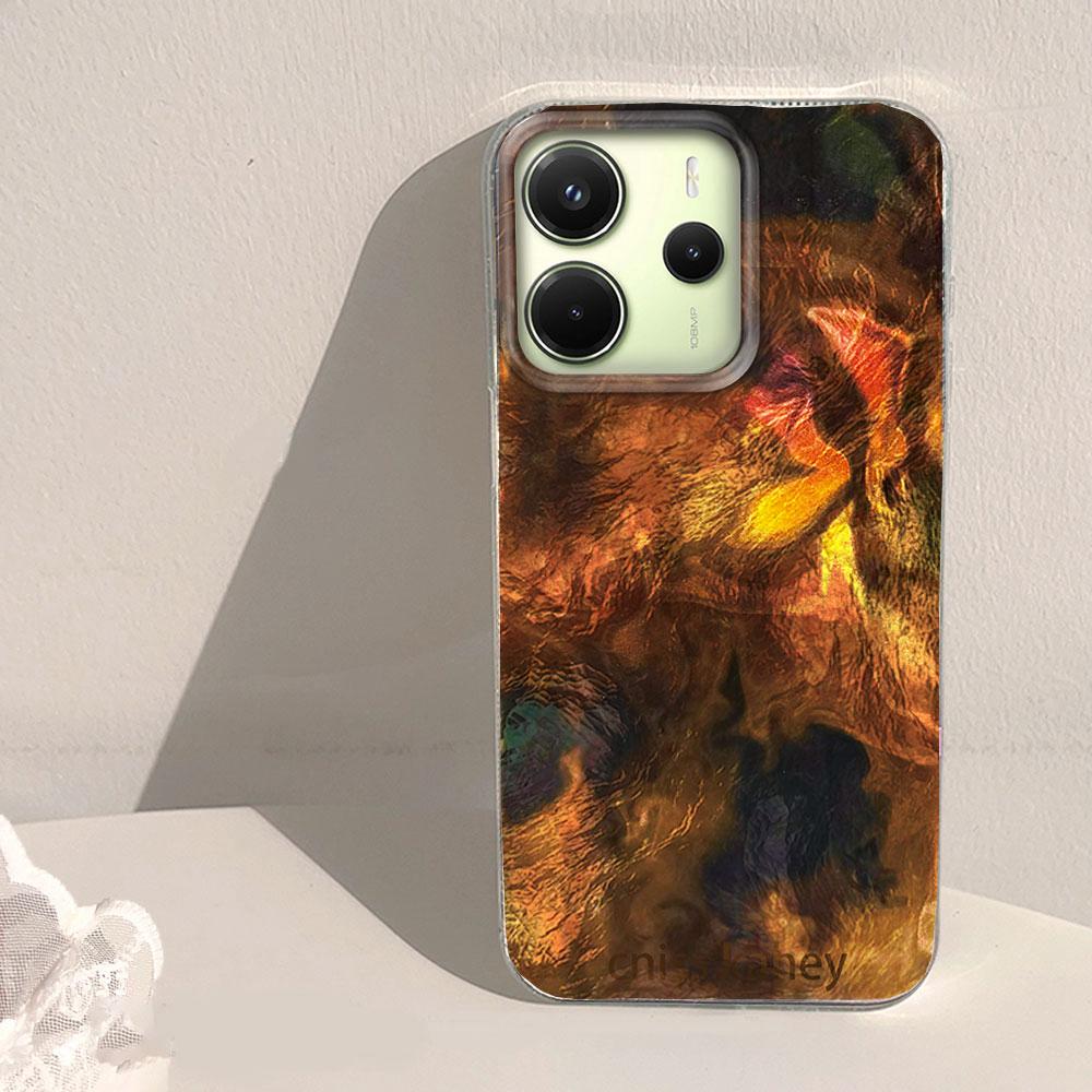 Black Brown Tortoiseshell Amber Phone Case for Xiaomi Redmi Note 15 14 13 12 11 10 10S 8 9 Pro 15C 9C 13C 14C A3 9C A1 A5 Cover