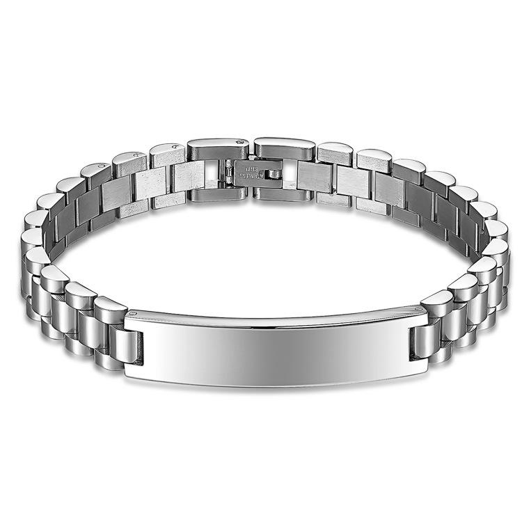 Polished Titanium Steel European and American Men's Bracelet - ES198