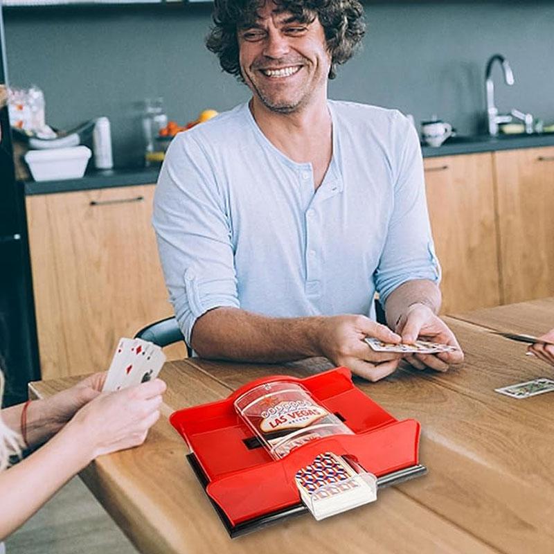 Manual Card Shuffler 2 Deck with Hand Crank, Card Shuffler for Blackjack, UNO, Poker, Playing Card Dealer Machine Manual Card