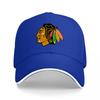 Cappellino da Baseball Chicago Blackhawks Nero Regolabile con Emblema della Squadra per Tifosi e Appassionati di Sport
