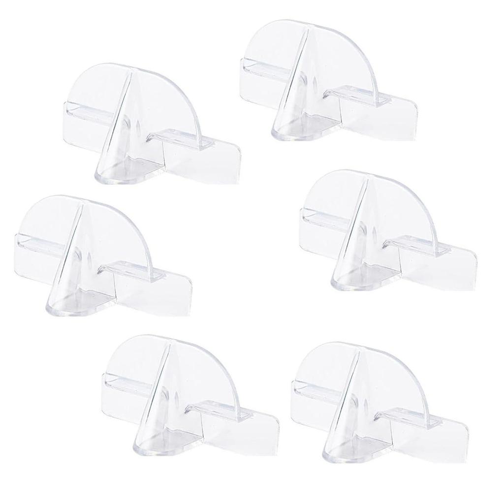 Pack Of 6 Sturdy Clear Wall Mounted Glasses Holders Self Adhesive Storage Rack For Doors Entrances And Living Rooms