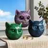 Resin Cat Ornament Balancing Cat Sculpture Hand-carved Cat Stone Sculptures Elegant Home Decor Healing Stones for Lovers Mini