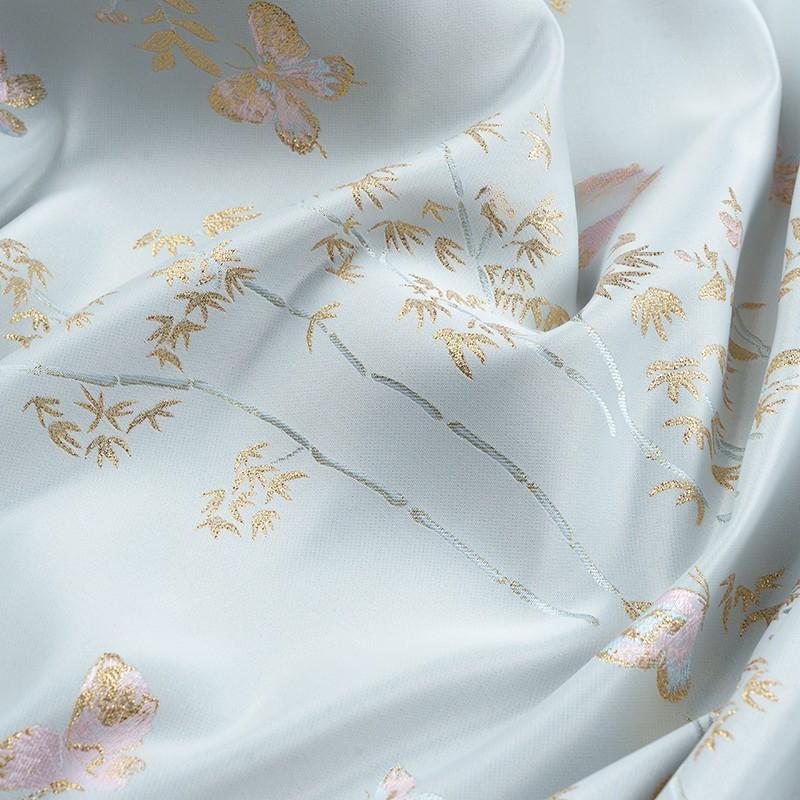 Chinese Style Song Brocade Fabric Bamboo Butterfly Brocade Jacquard Fabric Shiny Woven Gold Silk DIY Coat Vest