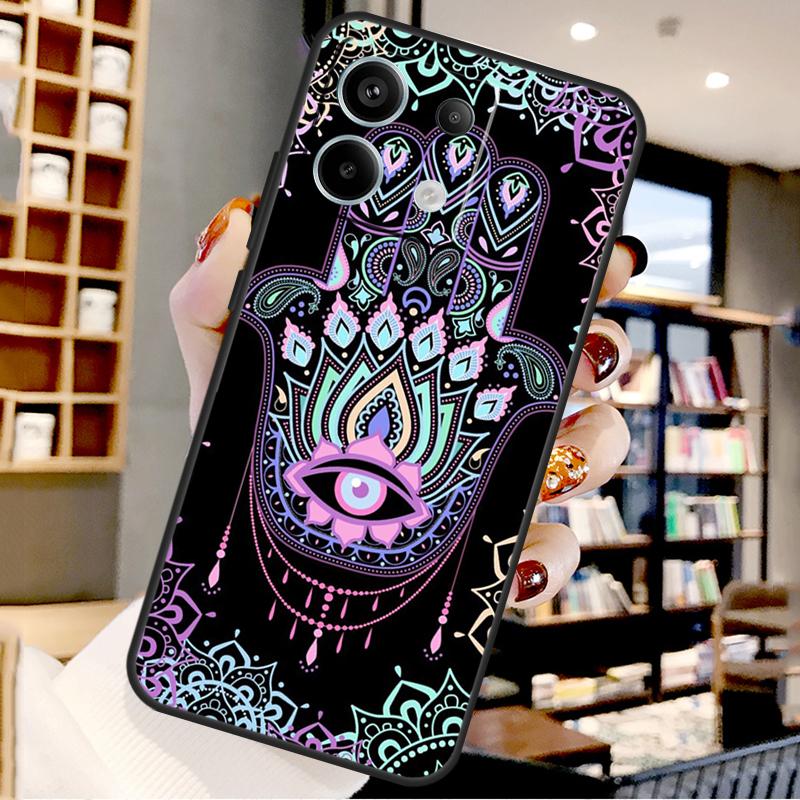 Hamsa Hand Of Fatima Art For Xiaomi Redmi Note 14 Pro 12 11 9 10 13 15 Pro Plus Case For Redmi 15 10C 12C 13C 14C 15C