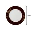 NARUMI Maroon Gold Arabesque Stylish A La Carte Dinner Made In Plate, Design, 27cm, Brown, Plate, Japan, 51640-1557