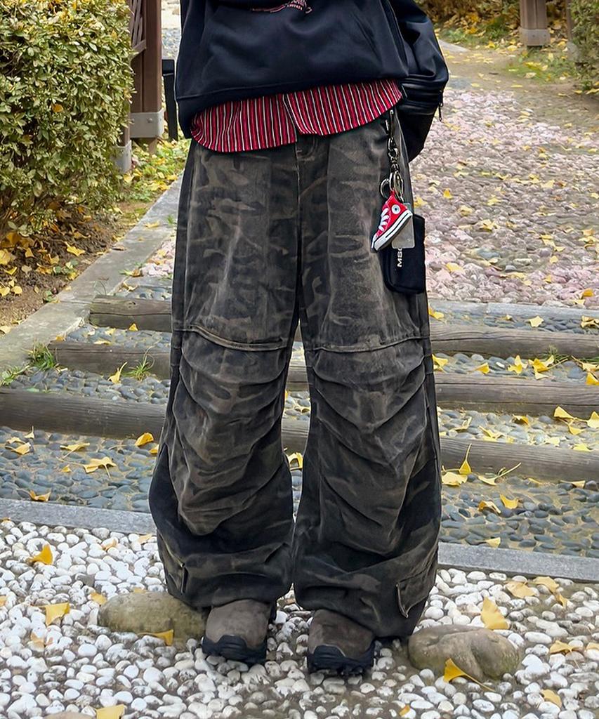 INTEMPOMOOD Camo Wide Parachute Pants_Camouflage