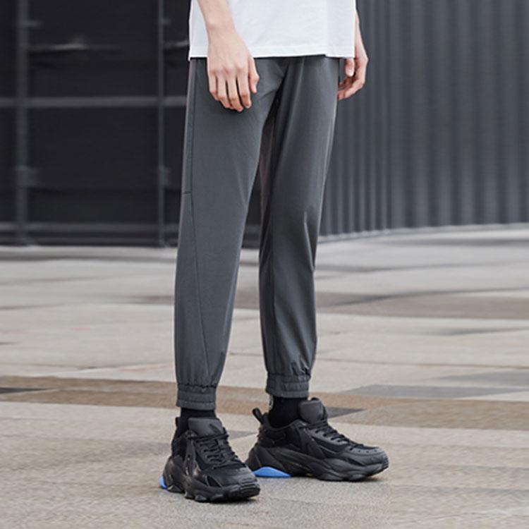 Li Ning Badfive Sports Basketball Series Cuffed Sports Casual Long Pants Men bottoms Gray AYKR133-4