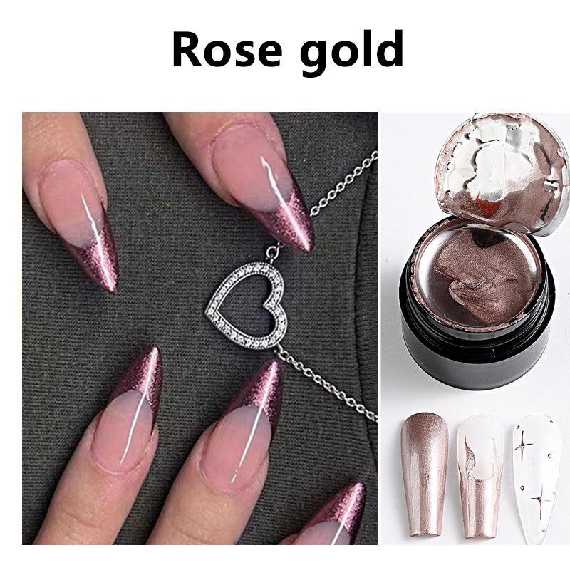 

French Mirror Metallic Nail Polish, Japanese Gold and Silver Lining, Thread Drawing, and Edge Binding Gel Polish. 5ml розового золота